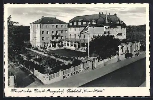 AK Rengsdorf, Kurhotel zum Stern mit Garten u. Strasse aus der Vogelschau