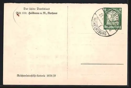 AK Heilbronn a. N., Rathaus, Ganzsache WHW Winterhilfswerk 1934 /35