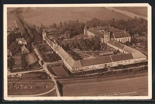 AK Korvey /Weser, Blick auf das Schloss, Ganzsache WHW Winterhilfswerk 1934/35