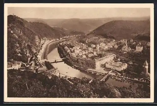 AK Bad Ems, Totalansicht aus der Vogelschau, Ganzsache WHW Winterhilfswerk 1934 /35