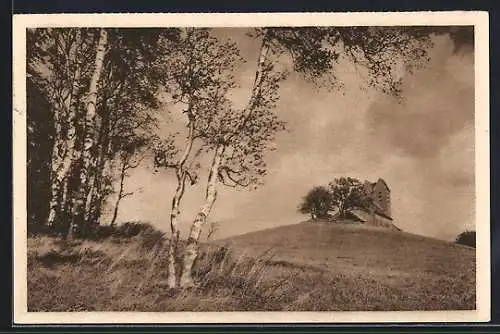 AK Göhren auf Rügen, Blick zur Kirche, Ganzsache WHW Winterhilfswerk 1934-35