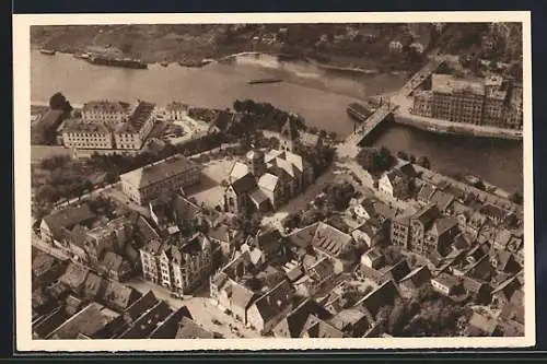 AK Hameln, Luftbild der Innenstadt, Ganzsache WHW Winterhilfswerk 1934 /35