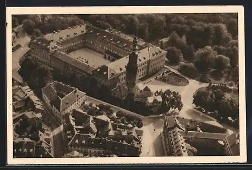 AK Weimar, Luftbild des Schlosses, Ganzsache WHW Winterhilfswerk 1934 /35