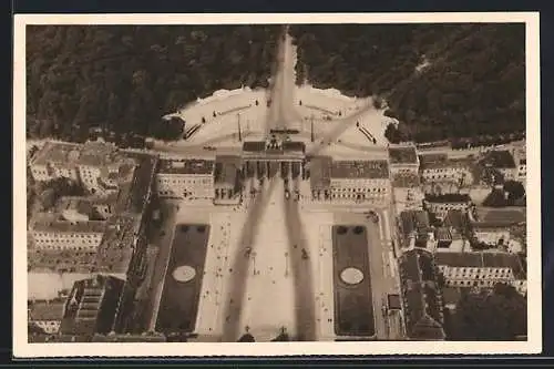 AK Berlin-Tiergarten, Brandenburger Tor, Luftbild, Ganzsache WHW Winterhilfswerk 1934-35