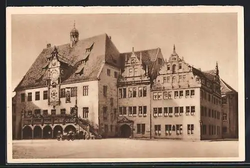 AK Heilbronn, Partie am Rathaus, Ganzsache WHW Winterhilfswerk 1934-35