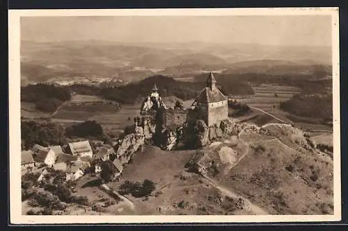 AK Hersbruck /Mfr., Blick auf Burg Hohenstein, Ganzsache WHW Winterhilfswerk 1934/35