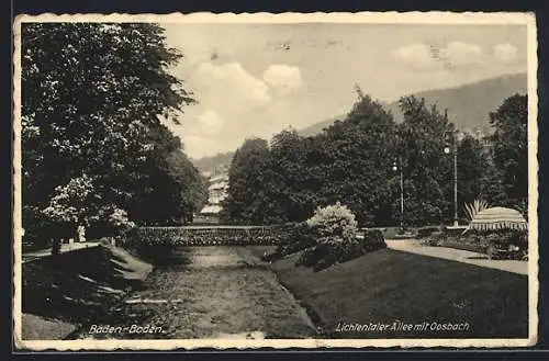 AK Baden-Baden, Lichtentaler Allee mit Oosbach