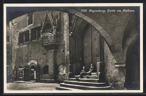 AK Regensburg, Durchblick zum Rathaus