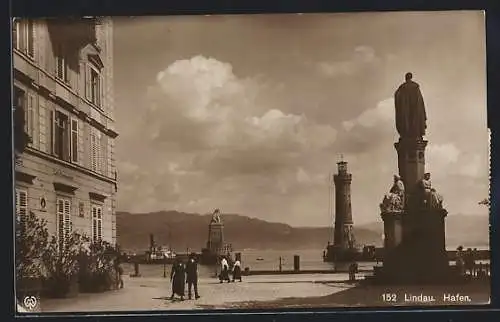 AK Lindau / Bodensee, Partie im Hafen