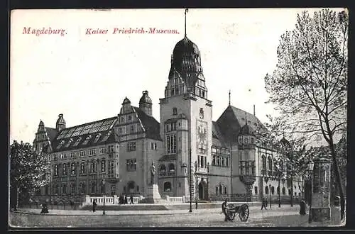 AK Magdeburg, Strassenpartie am Kaiser Friedrich Museum