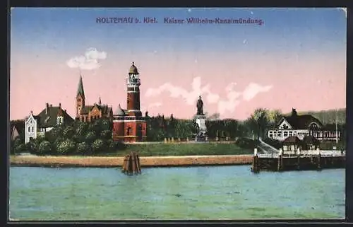 AK Holtenau, Blick auf Kaiser-Wilhelm-Kanalmündung