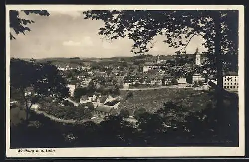 AK Weilburg a. d. Lahn, Gesamtansicht aus der Vogelschau