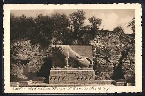 AK Bad Kösen, Gefallenendenkmal des Kösener S. C. auf der Rudelsburg