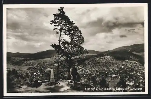 AK Gernsbach i. Murgtal, Blick auf Gernsbach und Scheuern