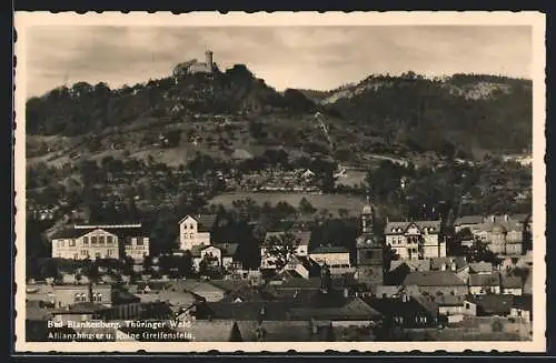 AK Bad Blankenburg /Thüringer Wald, Allianzhäuser und Ruine Greifenstein