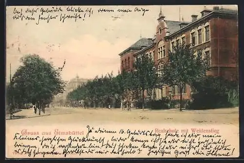 AK Hamburg-Eimsbüttel, Realschule mit Weidenstieg