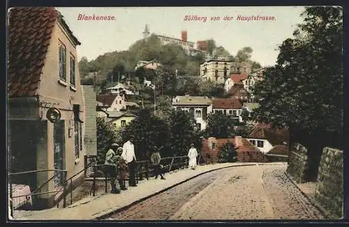 AK Hamburg-Blankenese, Süllberg von der Hauptstrasse mit Schuhgeschäft