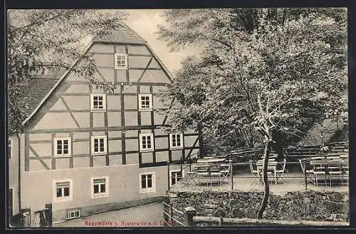 AK Dresden-Hosterwitz, Gasthaus Keppmühle mit Garten