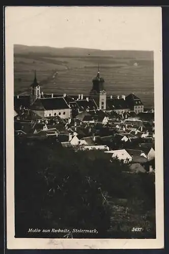 AK Rechnitz /Steiermark, Teilansicht mit Schloss, Blick ins Land