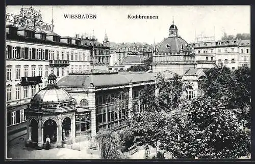 AK Wiesbaden, Blick auf den Kochbrunnen