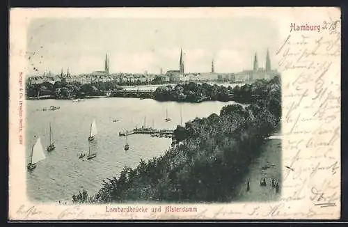 AK Hamburg, Lombardbrücke und Alsterdamm