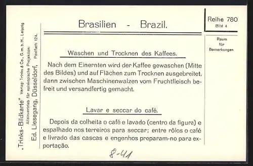 AK Brasilien, Waschen und Trocknen des Kaffees