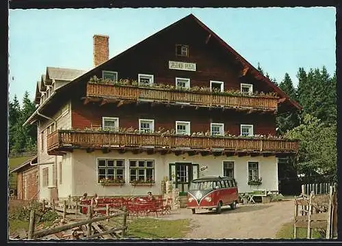 AK Hohe Wand, Gasthaus Postl mit VW T1 Bus Bulli Volkswagen Bus