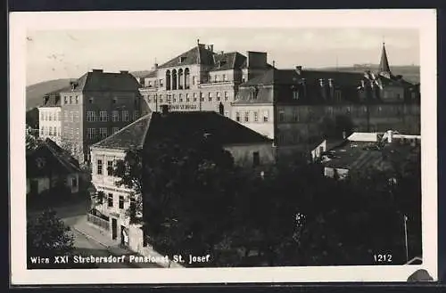 AK Wien-Strebersdorf, Blick auf Pensionat St. Josef