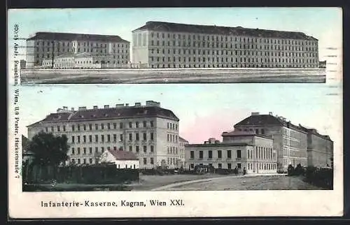 AK Wien, Kagran, Partien an der Infanterie-Kaserne