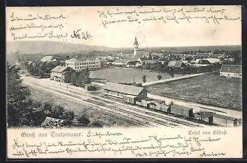 AK Traismauer, Ortsansicht von Südost gesehen