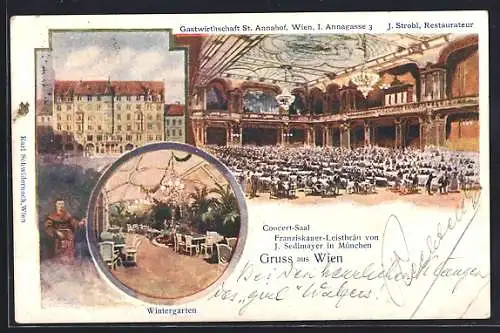 Lithographie Wien, Gasthaus St. Annahof, Annagasse 3