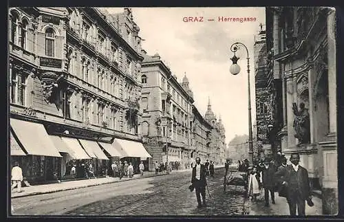 AK Graz, Geschäft von Adolf Seisser in der Herrengasse