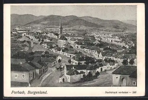 AK Purbach /Burgenland, Ortsansicht aus der Vogelschau