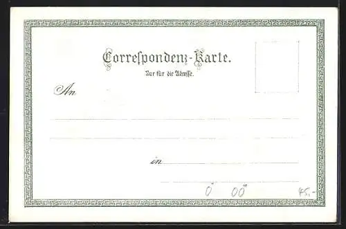 Lithographie Hallstatt, Hotel grüner Baum und Prot. Kirche, Hotel Seeauer und kath. Kirche