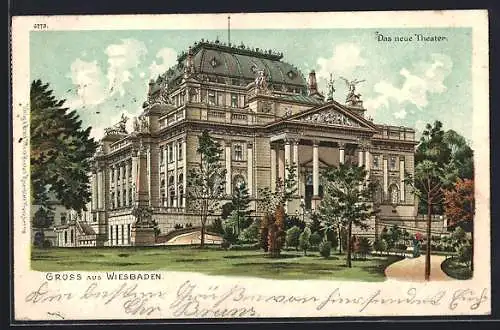 Lithographie Wiesbaden, Neues Theater