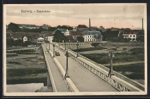 AK Kettwig, Ruhrbrücke aus der Vogelschau