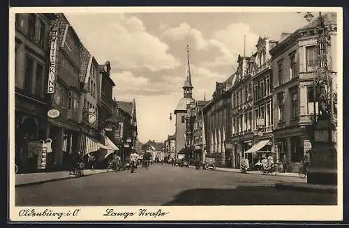 AK Oldenburg i. O., Lange Strasse mit Geschäft A. Wittekind und Café