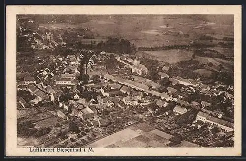 AK Biesenthal i. M., Ortsansicht vom Flugzeug aus