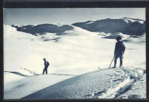 AK Kitzbühel /Tirol, Skilangläufer am Kitzbüheler Horn, Trattalpgebiet