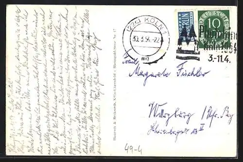 AK Köln, Der Dom von Süden und die Glocke St. Peter