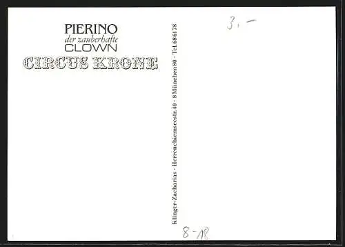 AK Pierino der zauberhafte Clown, Circus Krone