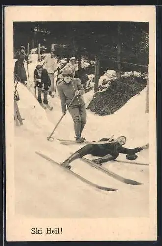 AK Skifahrer fällt in den Schnee