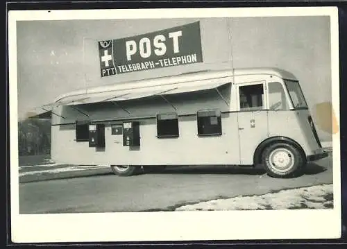 AK Schweizerisches Automobil-Postbureau 2, Saurer Autobus, Telegraph-Telephon