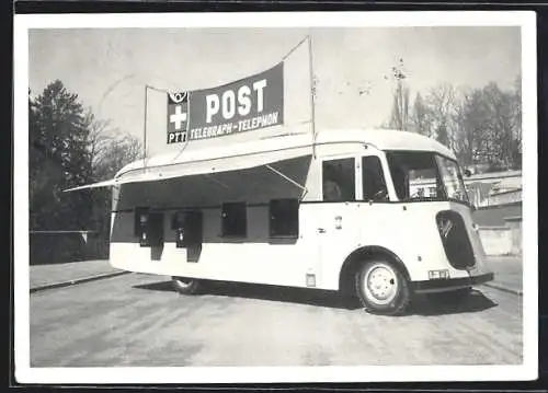 AK Bern, Eidgenössisches Tukrnfest 1947, Schweiz. Automobil-Postbureau auf Saurer-Chassis