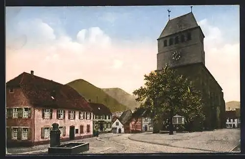 AK Lambrecht /Pfalz, Marktplatz und Kirche