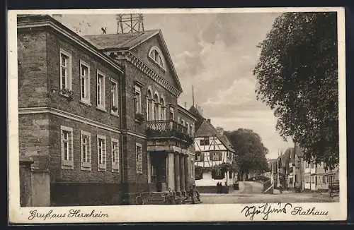 AK Herxheim / Landau, Partie am Rathaus