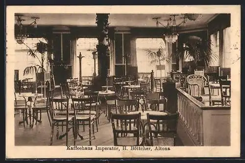 AK Hamburg-Altona, Caféhaus Imperator v. H. Böttcher, Innenansicht