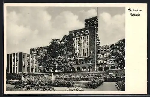 AK Oberhausen / Rhld., Blick zum Rathaus