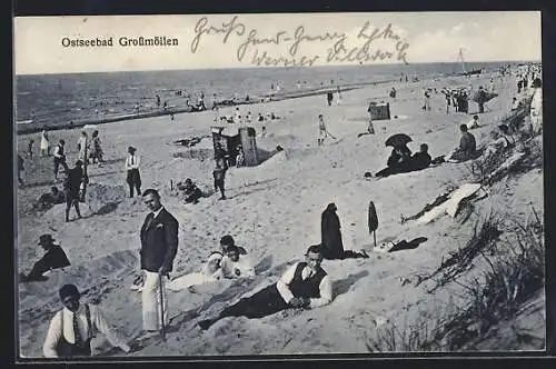 AK Grossmöllen, Badegäste am Strand der Ostsee