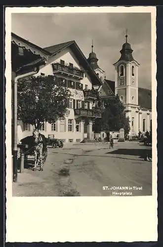 AK St. Johann, Hauptplatz mit Kirche